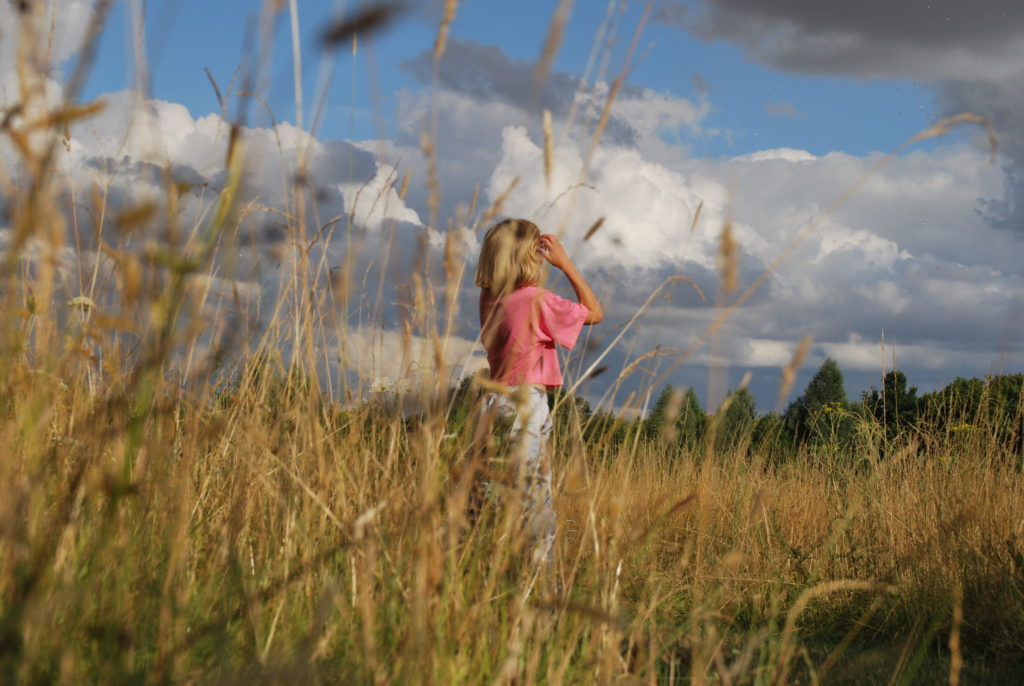 Child in meadow