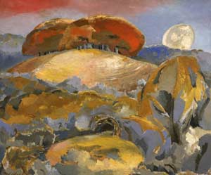 Wittenham clumps painted by Paul Nash