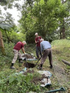 Coppice Coop - digging strainer post holes - Mike Towndrow