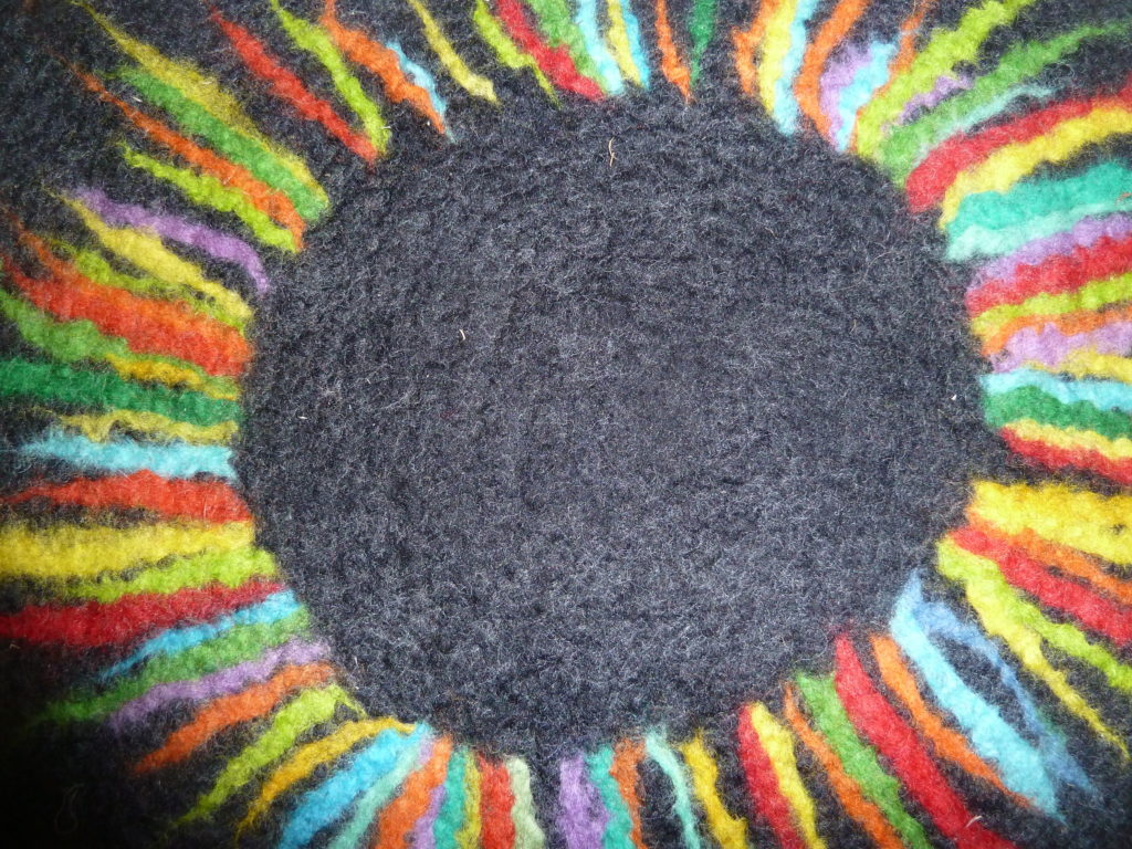 Felting workshop at Earth Trust with crafter LInda Scurr