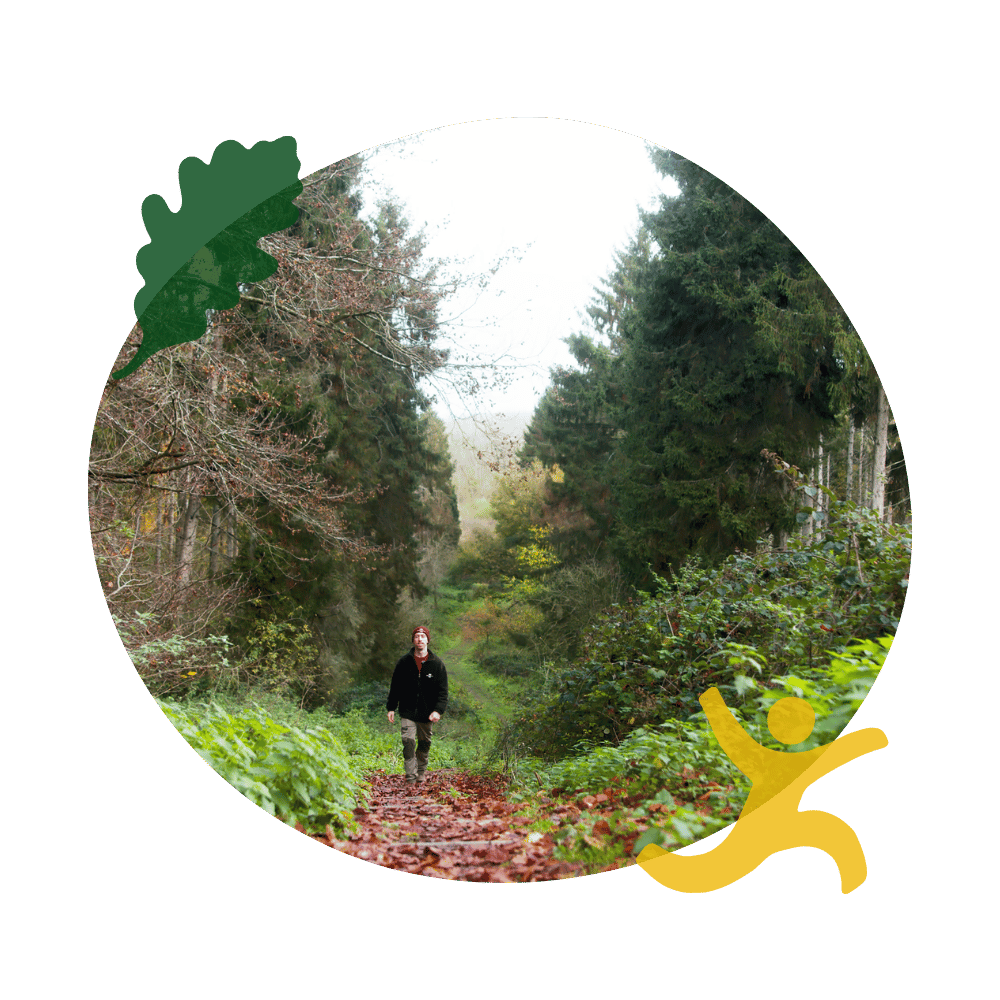 Man walking in the woods