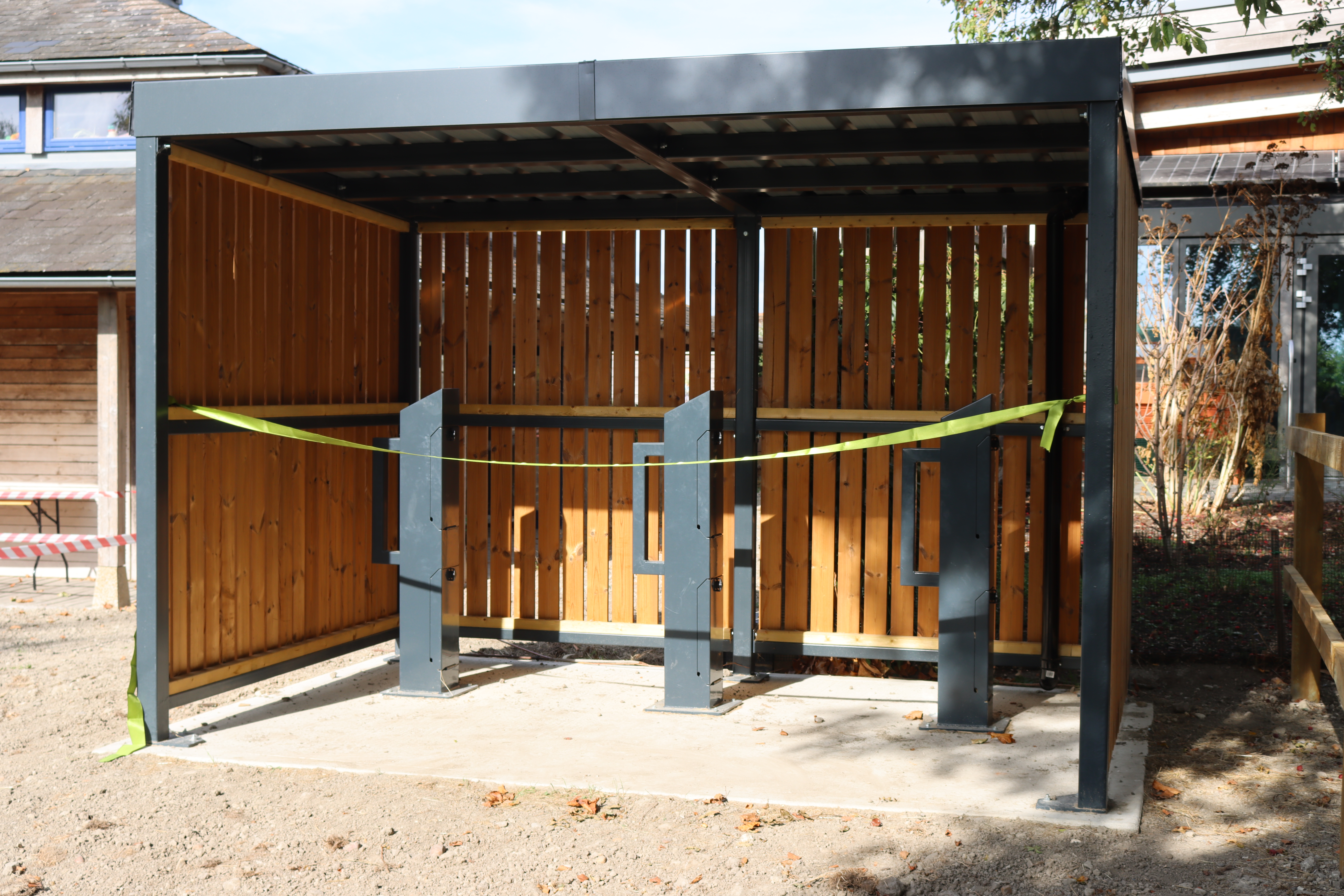 Bike shed before opening