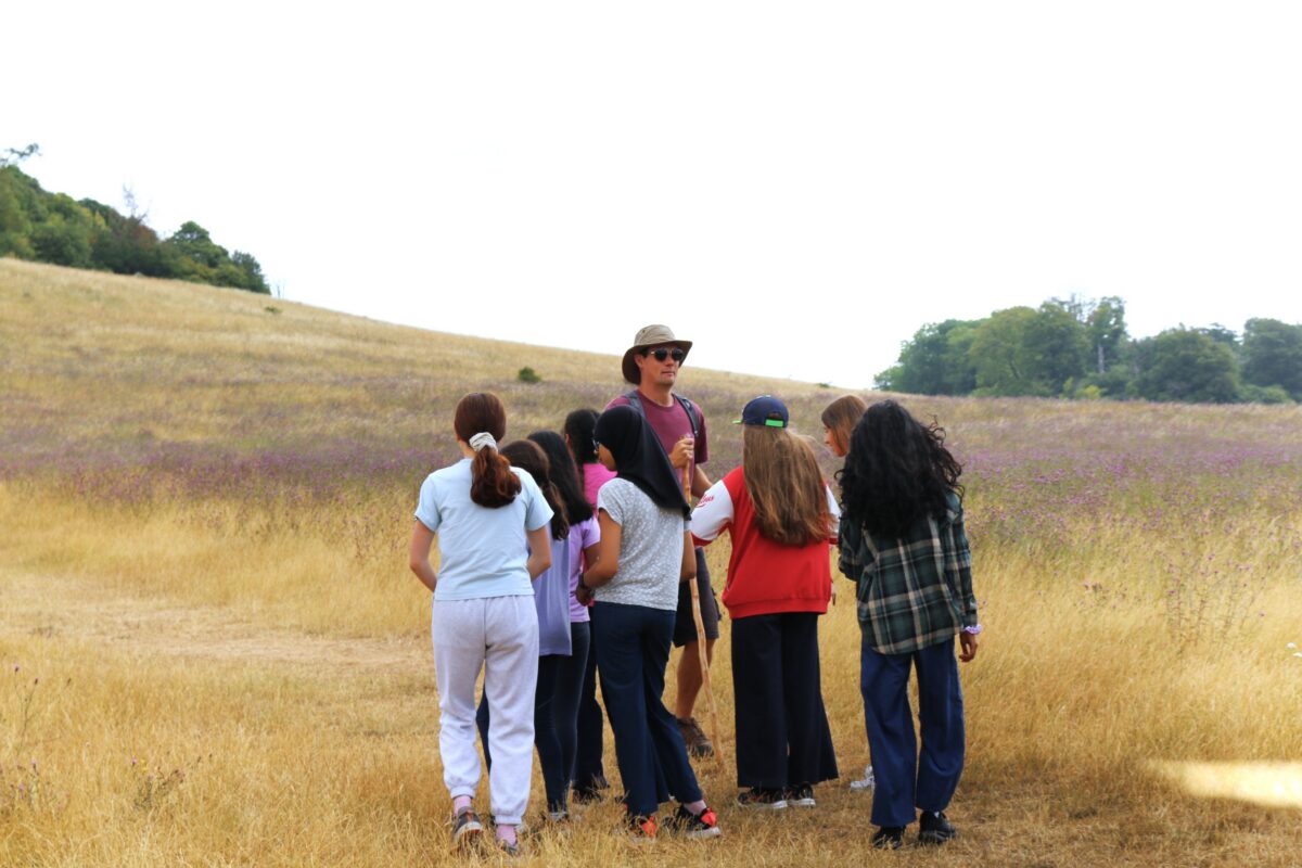 Group of school children on Witteham Clumps