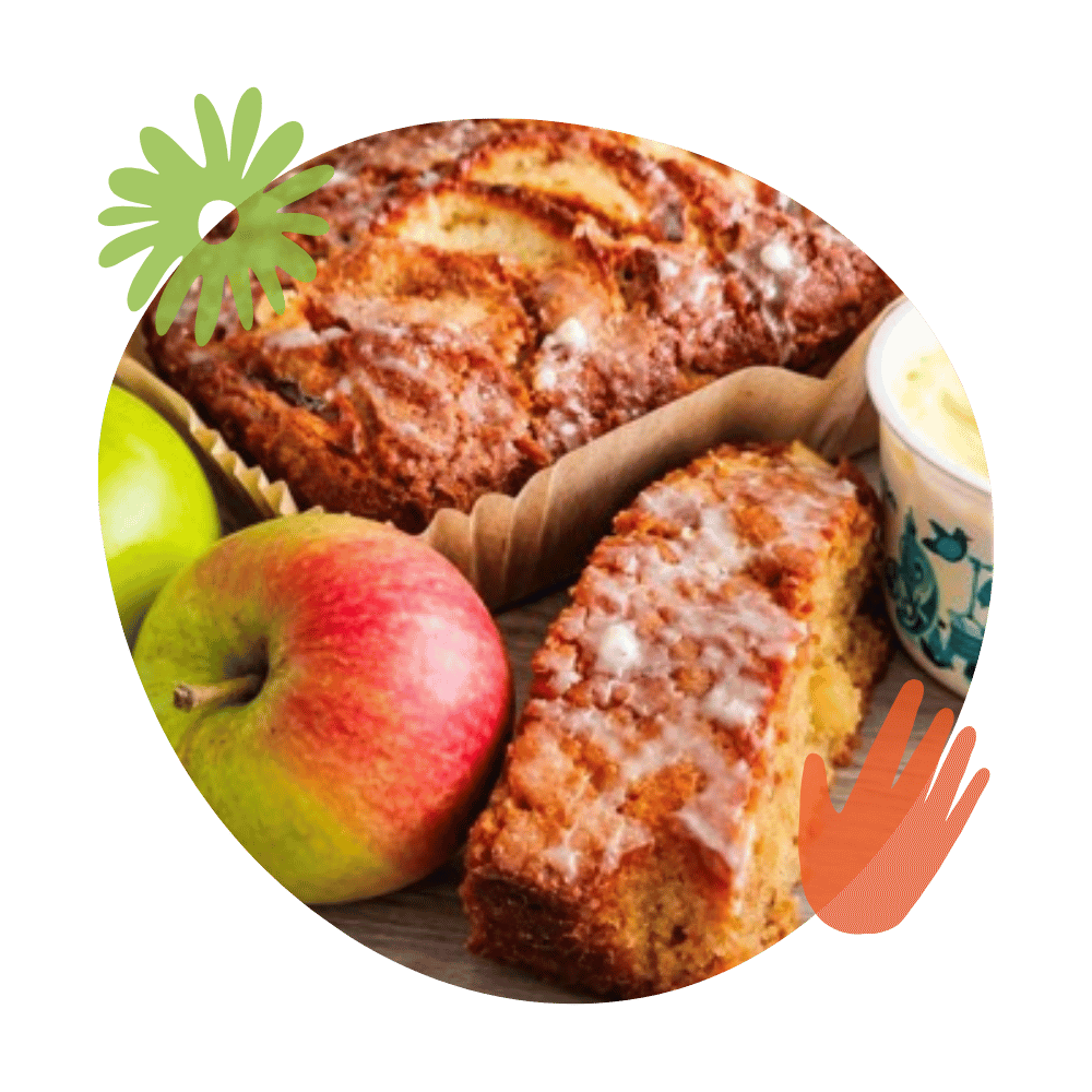 Homemade apple cake with fresh apples